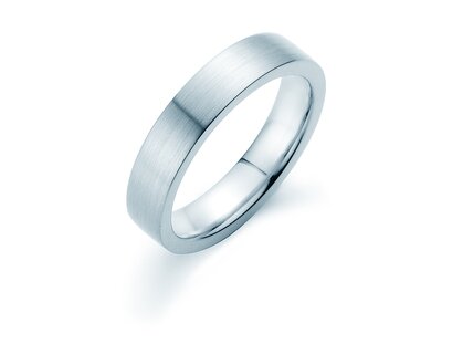 Herrenring Modern 4,5mm in Silber 925/- matt