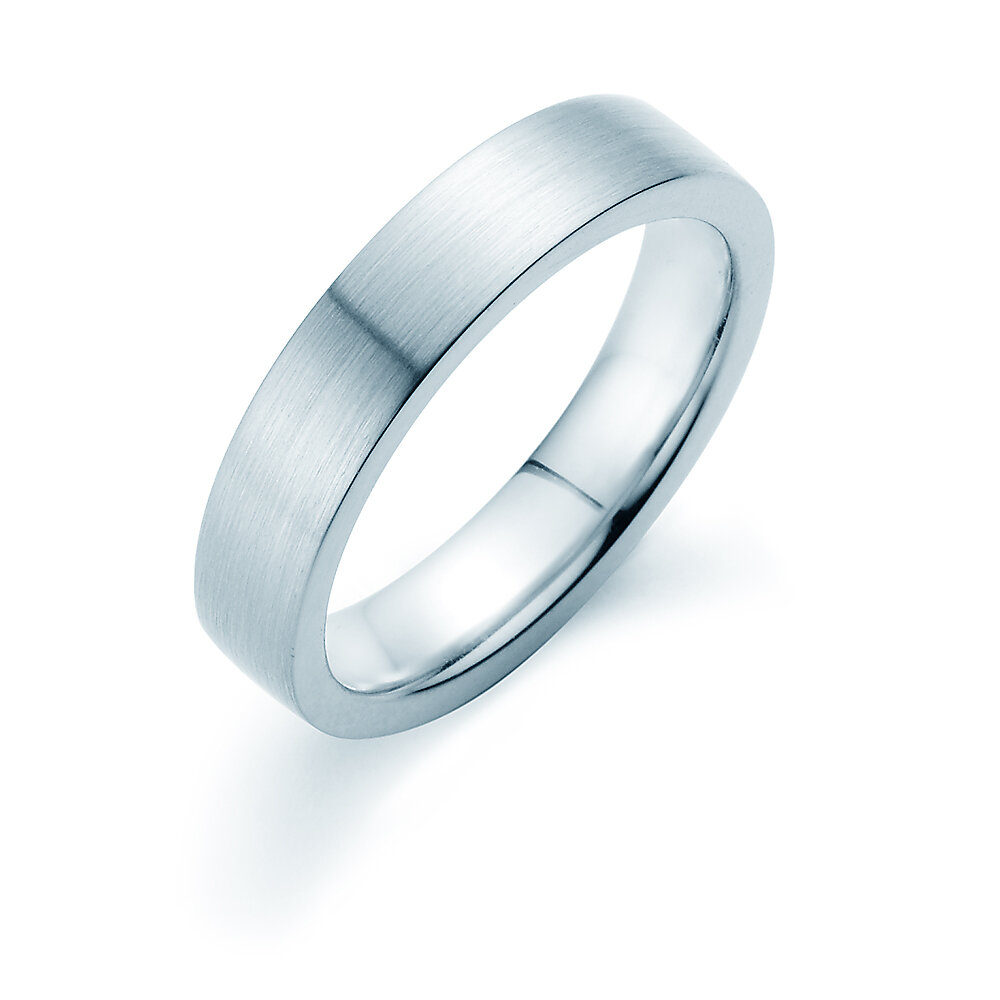 Herrenring Modern 5mm in Platin 950/- matt