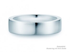 Herrenring Modern 4,5mm in 14K Weißgold poliert