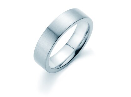 Herrenring Modern 5,5mm in Platin 950/- matt