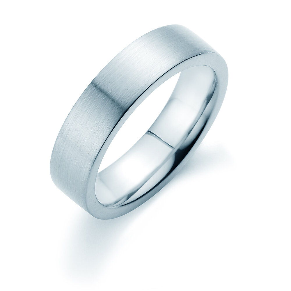 Herrenring Modern 5,5mm in Platin 950/- matt