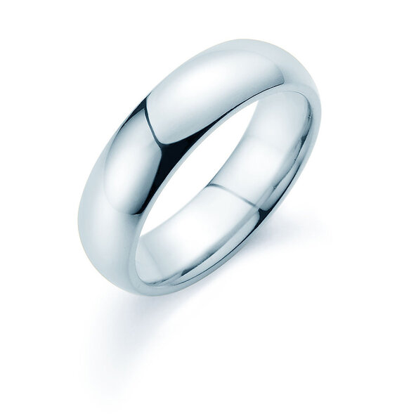 Herrenring Classic 6mm in 14K Weißgold poliert