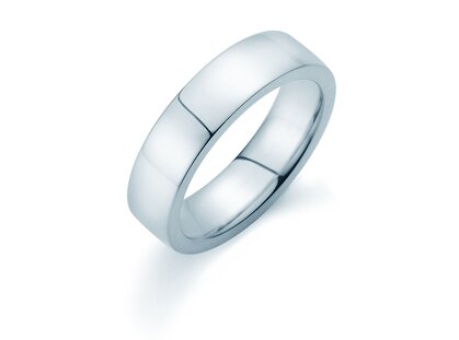 Herrenring Modern 5,5mm in 9K Weißgold poliert