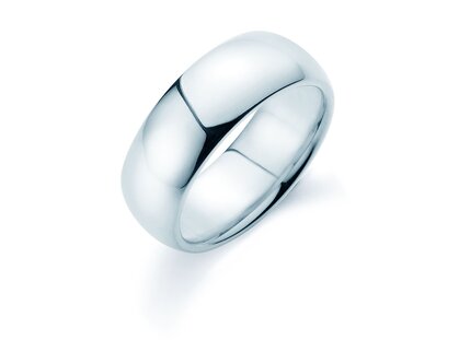 Herrenring Classic 7,5mm in 18K Weißgold poliert
