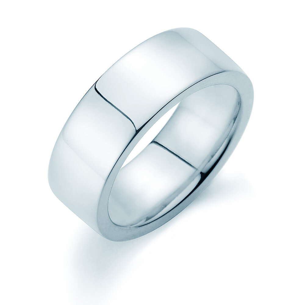 Herrenring Modern 8mm in Platin 950/- poliert