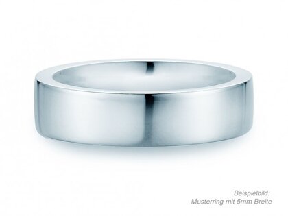 Herrenring Modern 8mm in 14K Weißgold poliert