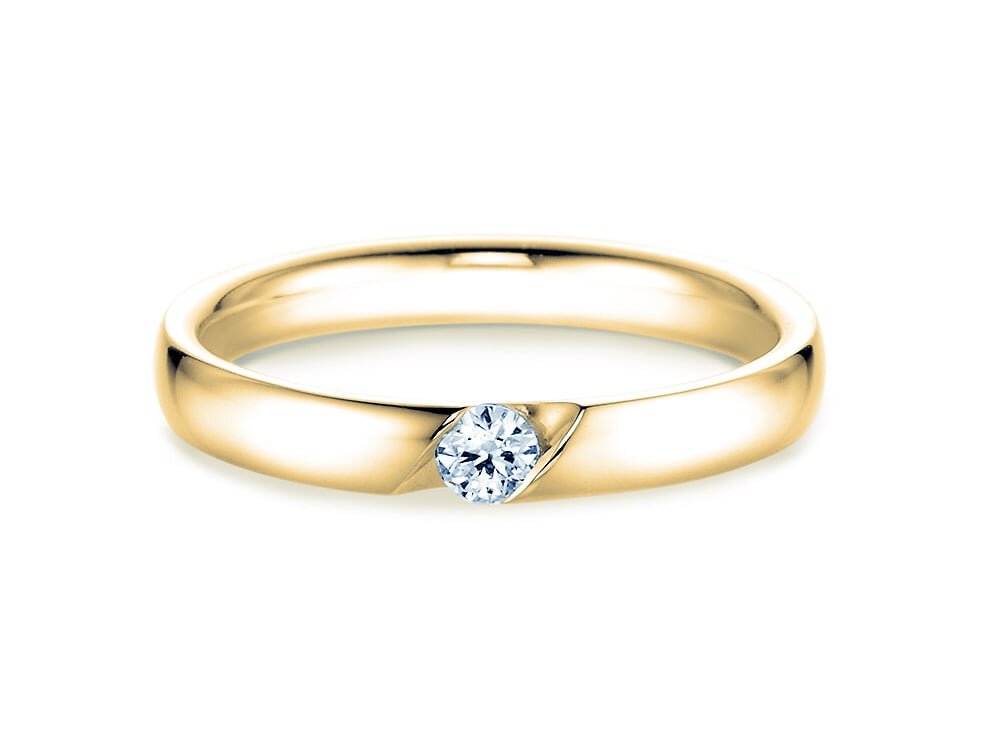 Verlobungsring Italic in 18K Gelbgold mit Labordiamant 0,15ct E/VS