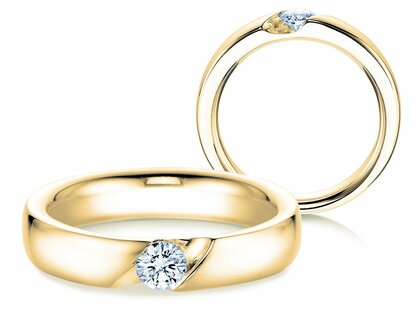 Verlobungsring Italic in 9K Gelbgold mit Diamant 0,25ct H/SI