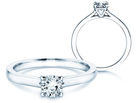 Verlobungsring Romance in 14K Weißgold mit Diamant 0,50ct H/SI