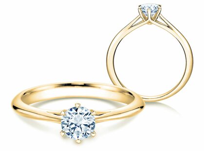 Verlobungsring Heaven 6 in 18K Gelbgold mit Labordiamant 0,50ct E/VS