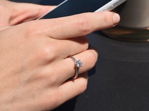 Verlobungsring Classic 6 in 9K Weißgold mit Labordiamant 0,50ct E/VS