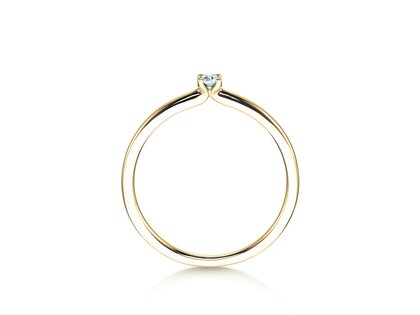 Verlobungsring Classic 4 in 14K Gelbgold mit Diamant 0,05ct H/SI