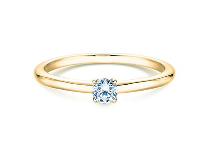 Verlobungsring Classic 4 in 14K Gelbgold mit Diamant 0,15ct H/SI