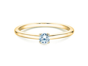 Verlobungsring Classic 4 in 14K Gelbgold mit Diamant 0,15ct H/SI