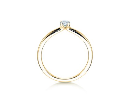 Verlobungsring Classic 4 in 14K Gelbgold mit Diamant 0,15ct H/SI