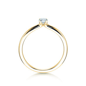 Verlobungsring Classic 4 in 14K Gelbgold mit Diamant 0,15ct H/SI