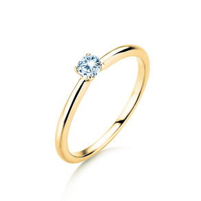 Verlobungsring Classic 4 in 14K Gelbgold mit Diamant 0,15ct H/SI