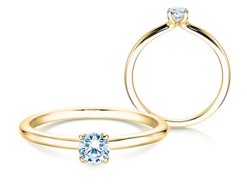 Verlobungsring Classic 4 in 9K Weißgold mit Diamant 0,25ct H/SI