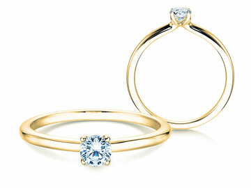 Verlobungsring Classic 4 in 9K Weißgold mit Diamant 0,25ct H/SI