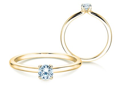 Verlobungsring Classic 4 in 14K Gelbgold mit Diamant 0,25ct G/IF