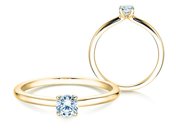 Verlobungsring Classic 4 in 14K Gelbgold mit Diamant 0,25ct G/IF