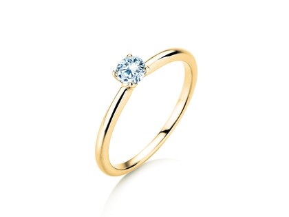 Verlobungsring Classic 4 in 14K Gelbgold mit Diamant 0,25ct G/IF