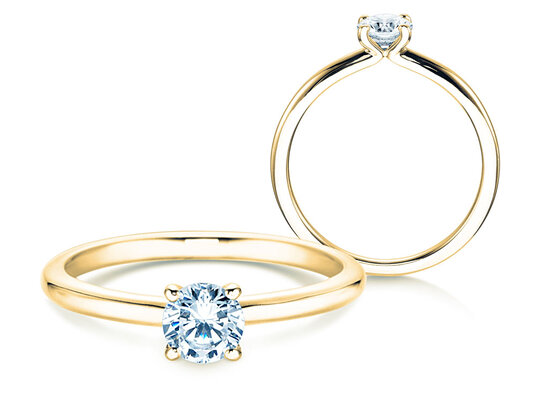 Verlobungsring Classic 4 in 14K Gelbgold mit Diamant 0,40ct G/SI