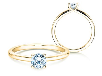 Verlobungsring Classic 4 in 14K Gelbgold mit Diamant 0,40ct G/SI