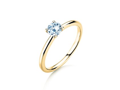 Verlobungsring Classic 4 in 14K Gelbgold mit Diamant 0,40ct G/SI