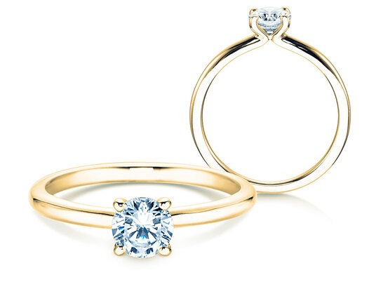 Verlobungsring Classic 4 in 9K Gelbgold mit Labordiamant 0,50ct E/VS
