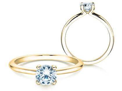 Verlobungsring Classic 4 in 18K Gelbgold mit Diamant 0,60ct H/SI