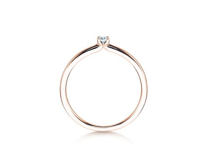 Verlobungsring Classic 4 in 14K Roségold mit Diamant 0,05ct G/VS