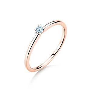 Verlobungsring Classic 4 in 14K Roségold mit Diamant 0,05ct G/VS