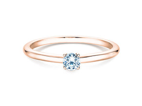 Verlobungsring Classic 4 in 9K Roségold mit Diamant 0,15ct H/SI