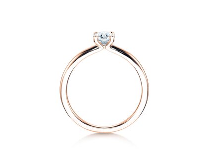 Verlobungsring Classic 4 in 18K Roségold mit Diamant 0,40ct H/SI