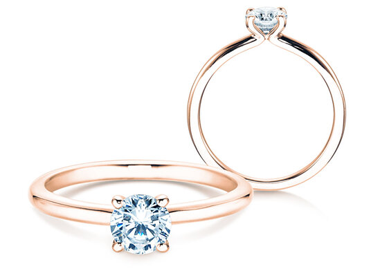 Verlobungsring Classic 4 in 9K Weißgold mit Diamant 0,50ct H/SI