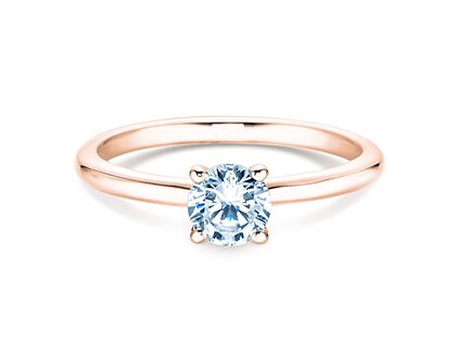 Verlobungsring Classic 4 in 18K Roségold mit Diamant 0,50ct H/SI
