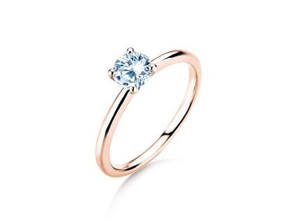Verlobungsring Classic 4 in 18K Roségold mit Diamant 0,50ct H/SI
