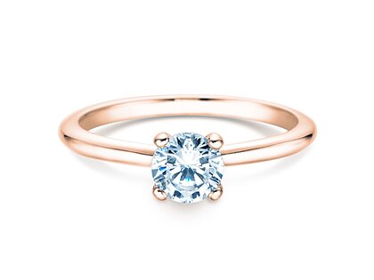 Verlobungsring Classic 4 in 18K Roségold mit Diamant 0,60ct H/SI