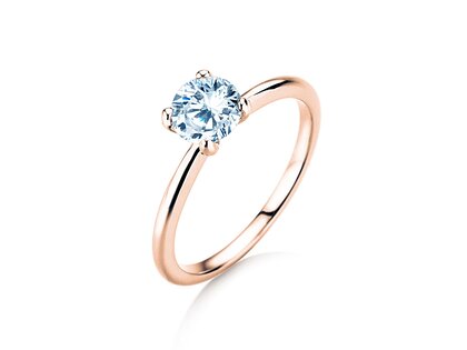 Verlobungsring Classic 4 in 18K Roségold mit Diamant 0,75ct G/IF