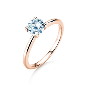 Verlobungsring Classic 4 in 18K Roségold mit Diamant 0,75ct G/IF