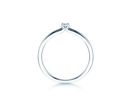 Verlobungsring Classic 4 in 14K Weißgold mit Diamant 0,05ct H/SI