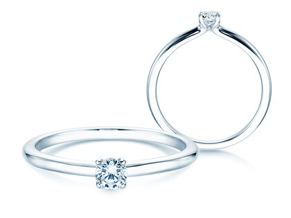 Verlobungsring Classic 4 in Silber 925/- mit Diamant 0,15ct H/SI