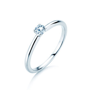 Verlobungsring Classic 4 in Silber 925/- mit Diamant 0,15ct H/SI
