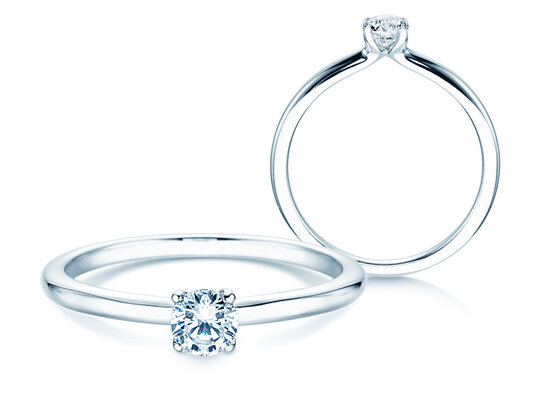 Verlobungsring Classic 4 in 14K Weißgold mit Diamant 0,25ct G/SI