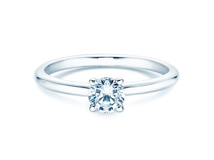 Verlobungsring Classic 4 in 14K Weißgold mit Diamant 0,40ct H/SI