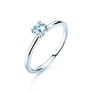 Verlobungsring Classic 4 in 14K Weißgold mit Diamant 0,40ct H/SI