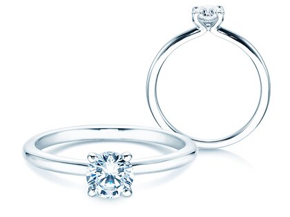 Verlobungsring Classic 4 in 14K Weißgold mit Labordiamant 0,50ct E/VS