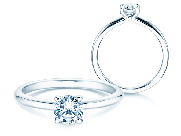 Verlobungsring Classic 4 in 14K Weißgold mit Labordiamant 0,50ct E/VS