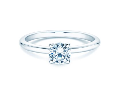 Verlobungsring Classic 4 in 14K Weißgold mit Labordiamant 0,50ct E/VS